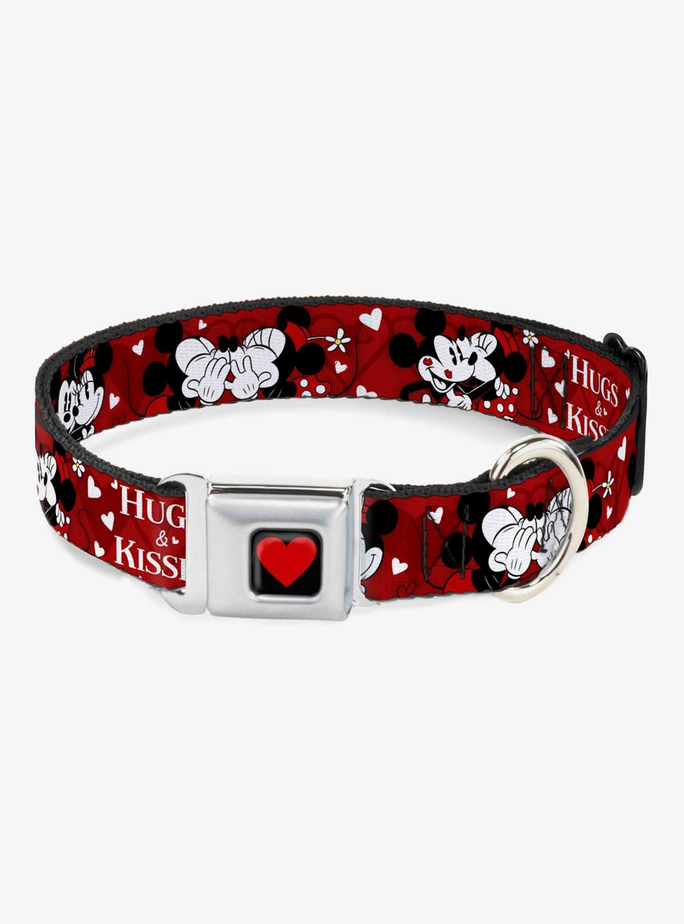 Disney Mickey Mouse Minnie Hugs Kisses Poses Seatbelt Buckle Dog Collar, , hi-res