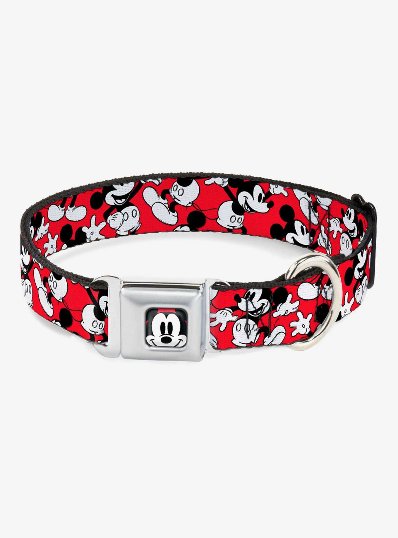 Disney Mickey Mouse Poses Scattered Seatbelt Buckle Dog Collar, , hi-res