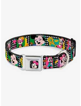 Disney Minnie Mouse Fashion Poses Seatbelt Buckle Dog Collar, , hi-res