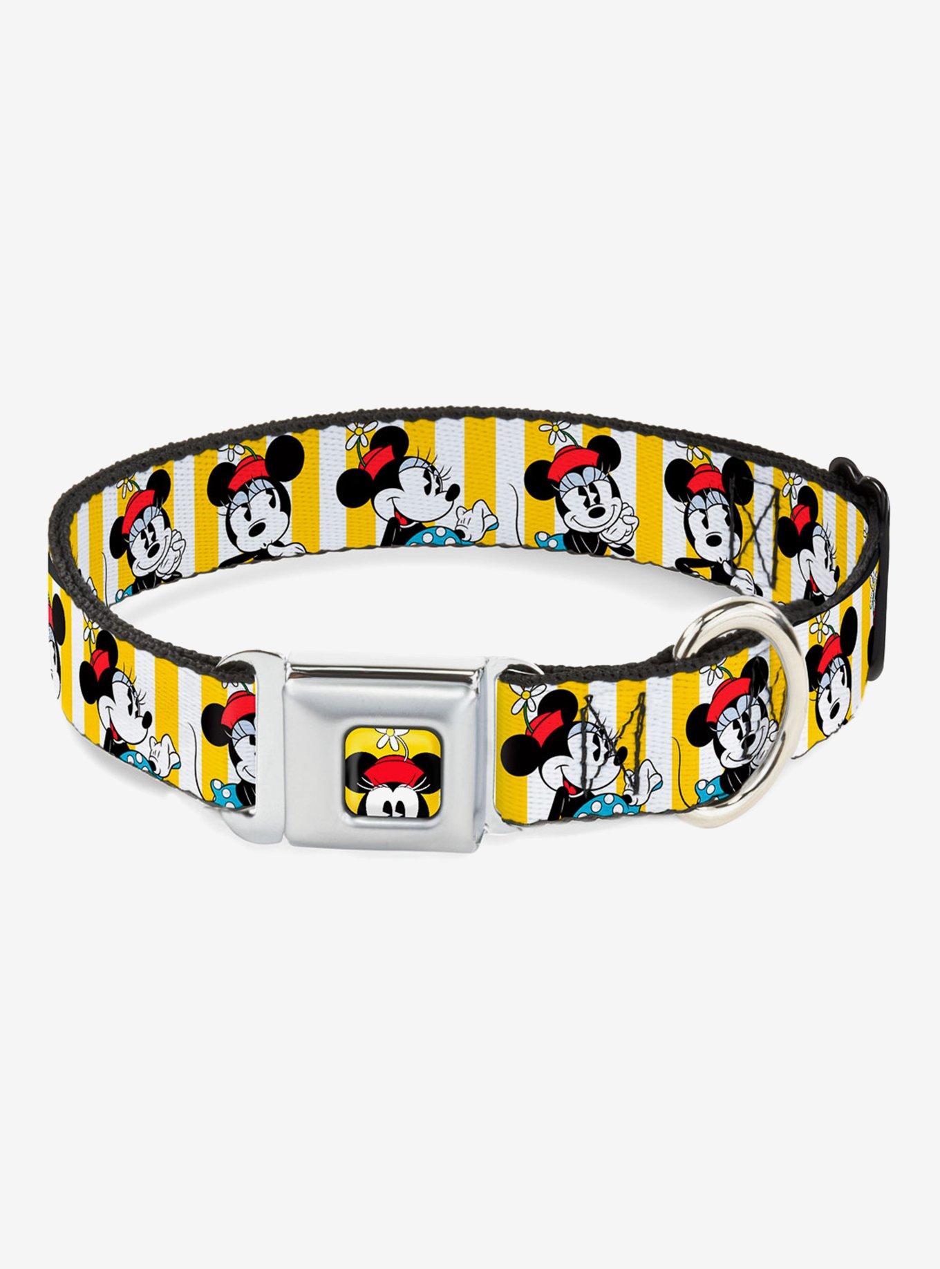 Buckle-Down Hundehalsband Mit Sicherheitsgurtschnalle – Minnie Mouse Design, 3,8 Cm Breit, Größe L (45,7-81,3 Cm Halsumfang)