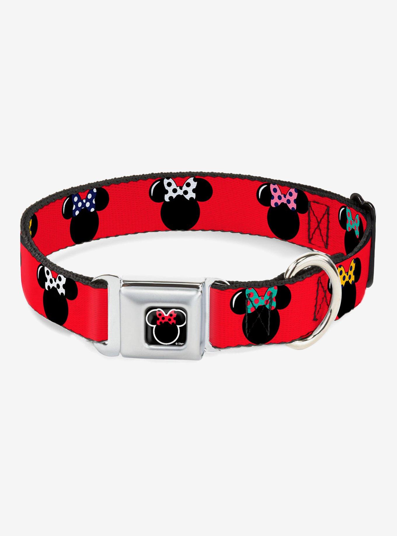 Disney Minnie Mouse Silhouette Seatbelt Buckle Dog Collar, MULTICOLOR, hi-res