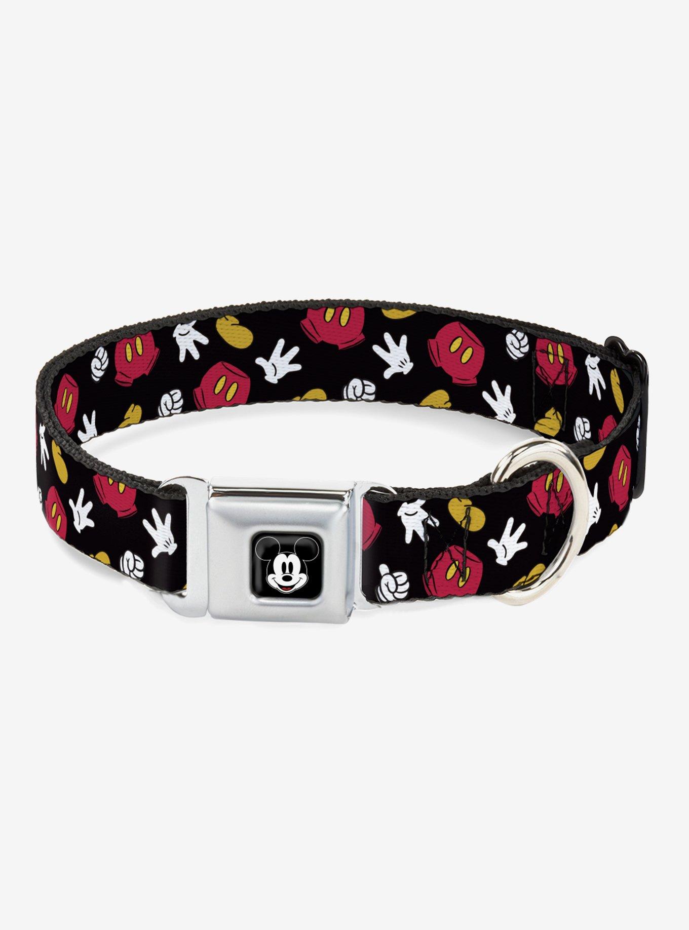 Disney Mickey Mouse Costume Elements Seatbelt Buckle Dog Collar, BLACK, hi-res