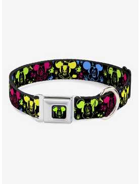 Disney Mickey Mouse Expressions Paint Splatter Seatbelt Buckle Dog Collar, , hi-res