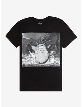 Plus Size Studio Ghibli My Neighbor Totoro Black & White Jumbo Print T-Shirt, , hi-res