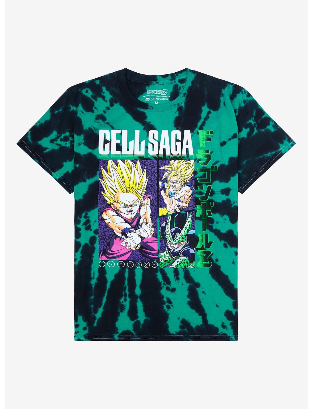 Dragon Ball Z Cell Saga Character Collage Tie-Dye T-Shirt, MULTI, hi-res