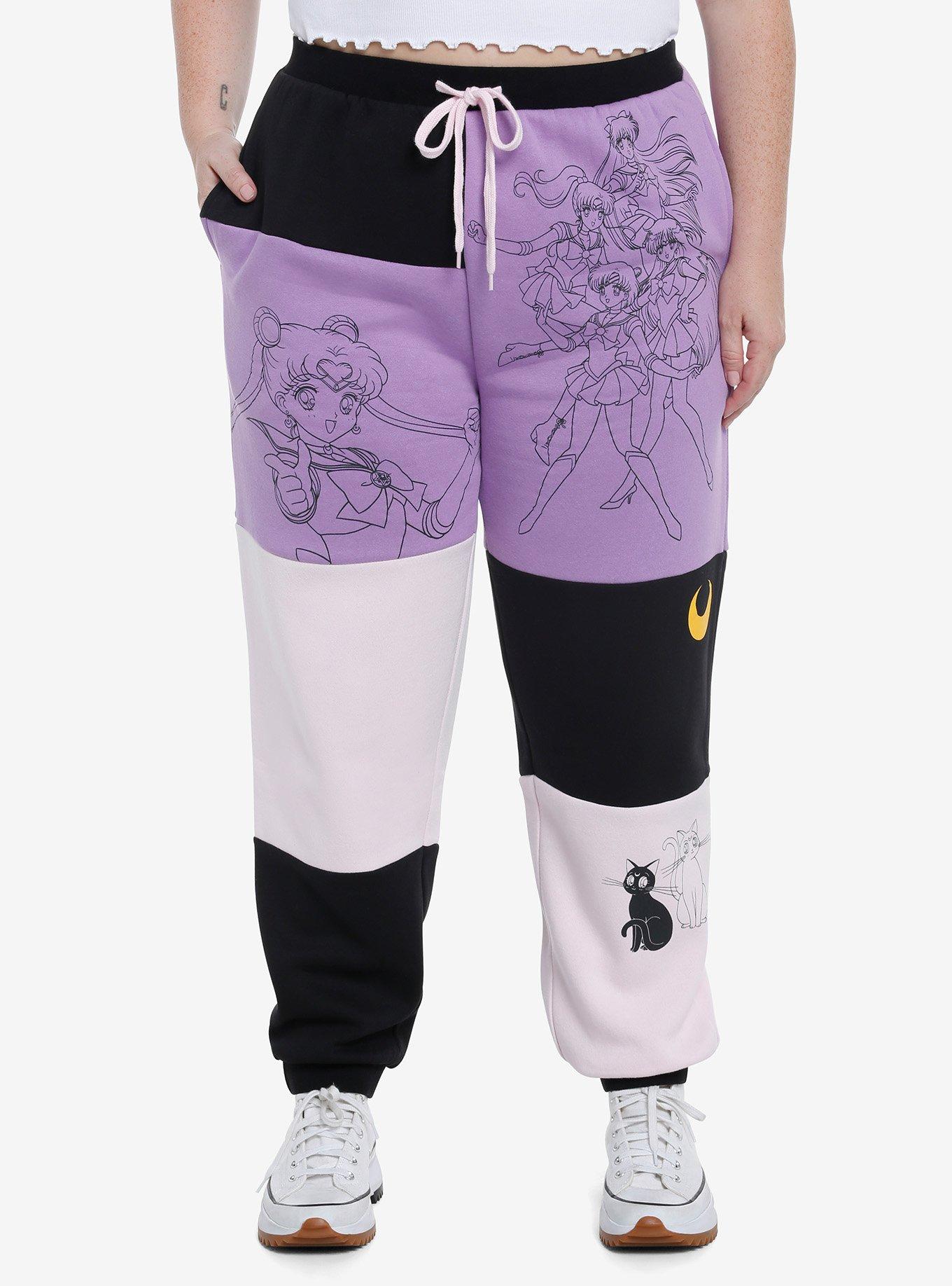 Pretty Guardian Sailor Moon Color-Block Girls Jogger Sweatpants Plus Size, MULTI, hi-res