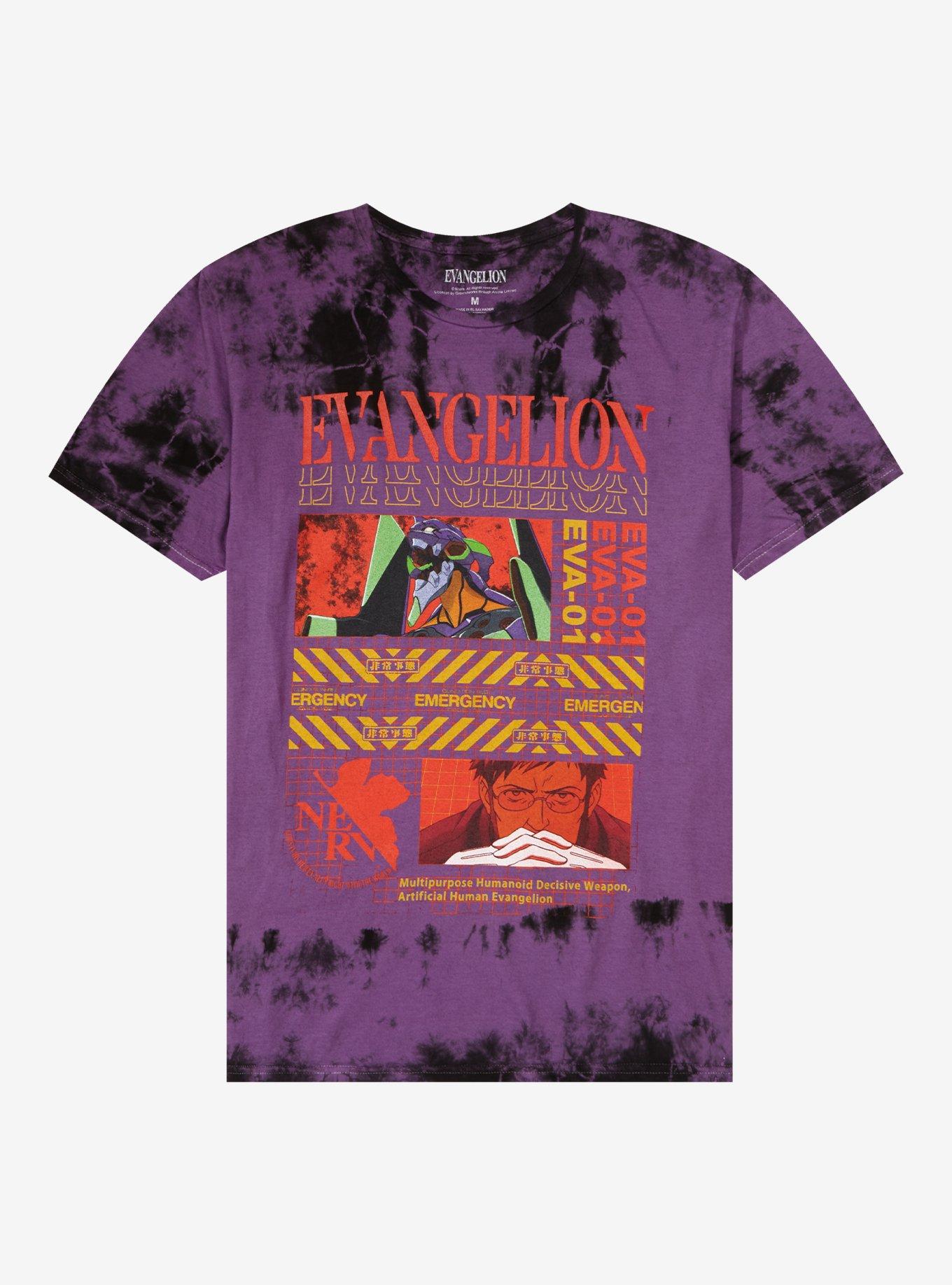 Neon Genesis Evangelion Eva-01 Gendo Tie-Dye T-Shirt, MULTI, hi-res