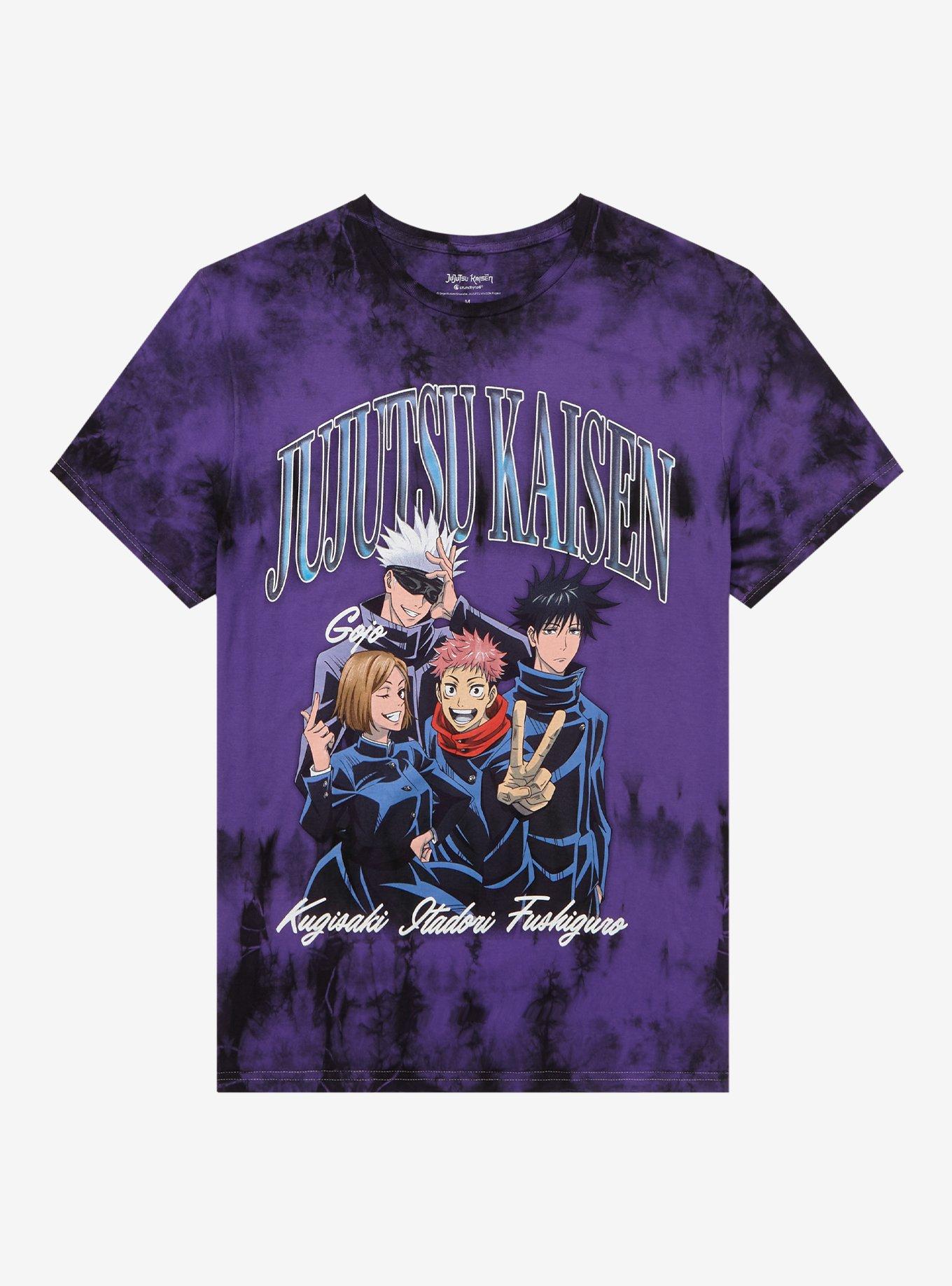 Jujutsu Kaisen Group Purple Tie-Dye T-Shirt, MULTI, hi-res