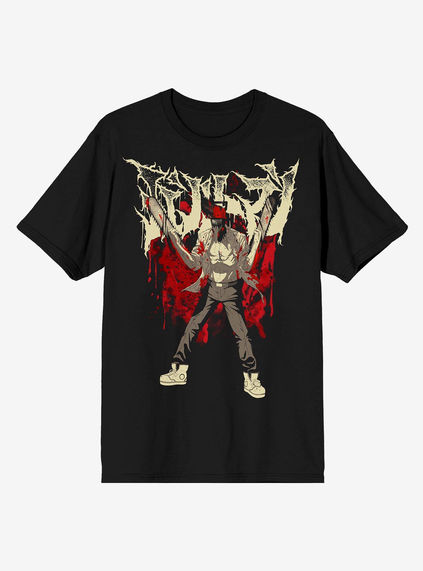 Chainsaw Man Denji Metal Blood T-Shirt, BLACK, hi-res