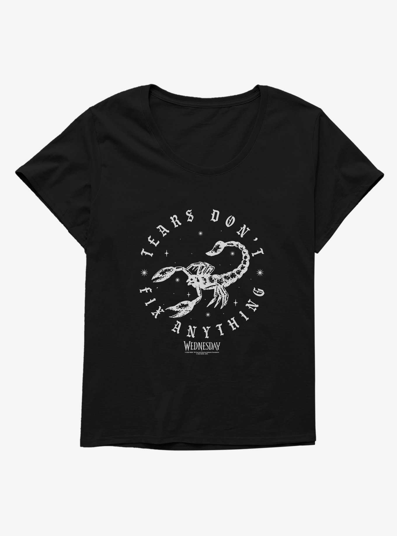 Wednesday Tears Don't Fix Anything Girls T-Shirt Plus Size, , hi-res