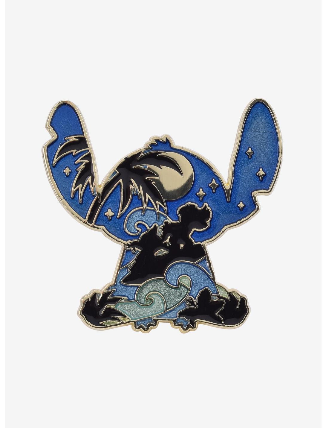 Disney Lilo & Stitch Surfing Stitch Silhouette Enamel Pin - BoxLunch Exclusive, , hi-res