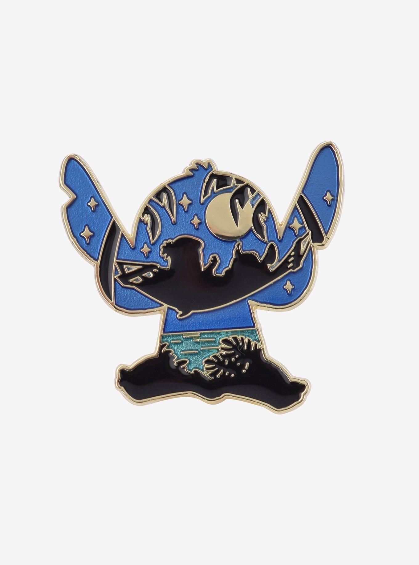 Disney Lilo & Stitch Beach Hammock Silhouette Enamel Pin - BoxLunch Exclusive, , hi-res