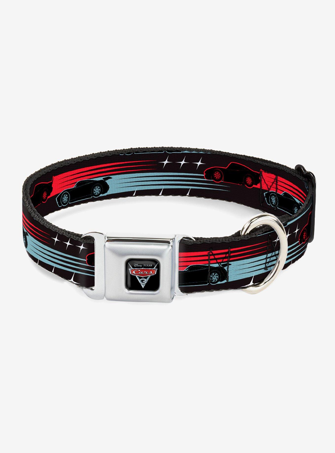 Disney Pixar Cars 3 Stripes Stars Seatbelt Buckle Dog Collar, , hi-res