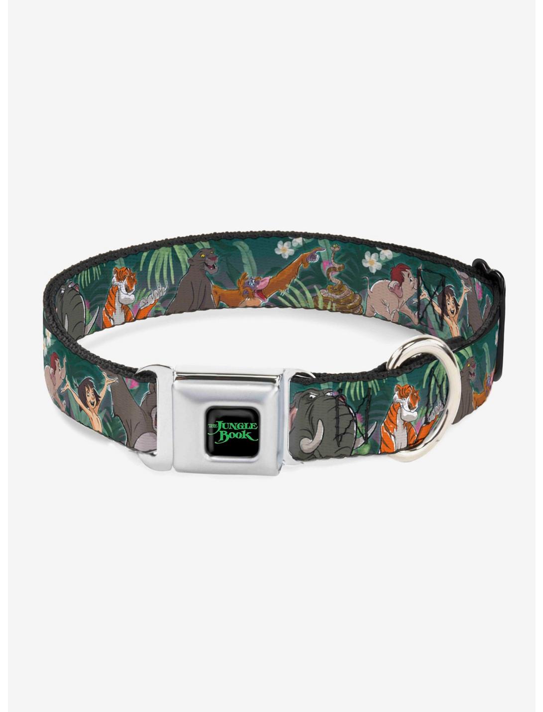 Disney The Jungle Book Group Seatbelt Buckle Dog Collar, GREEN, hi-res