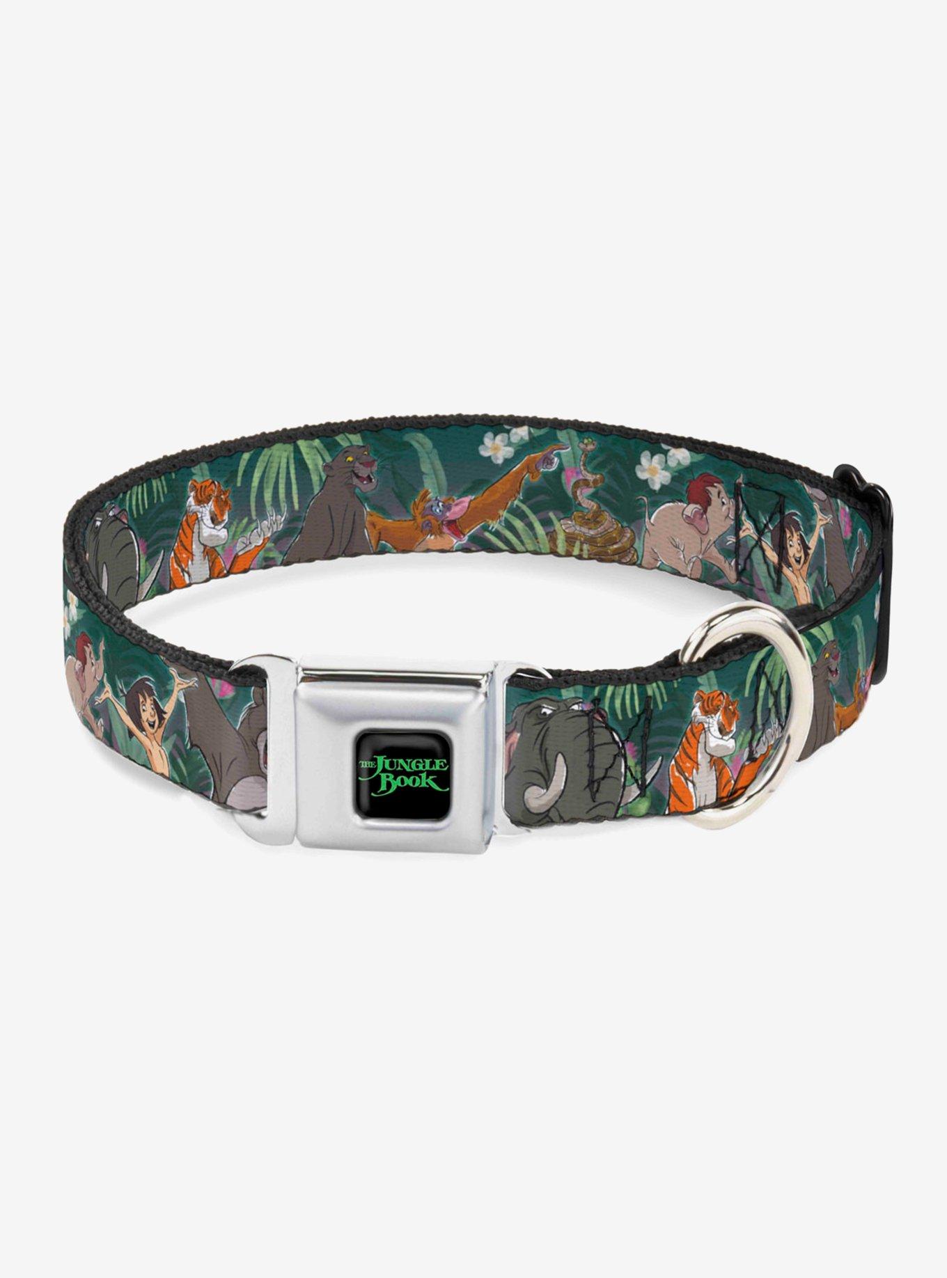 Disney The Jungle Book Group Seatbelt Buckle Dog Collar, GREEN, hi-res