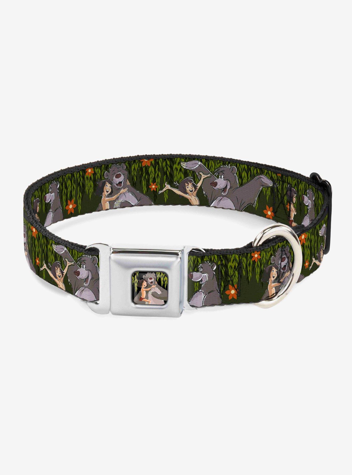 Disney The Jungle Book Mowgli Baloo Seatbelt Buckle Dog Collar, GREEN, hi-res