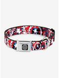 Marvel Captain America Shield Digital Camo Seatbelt Buckle Pet Collar, BLUE, hi-res