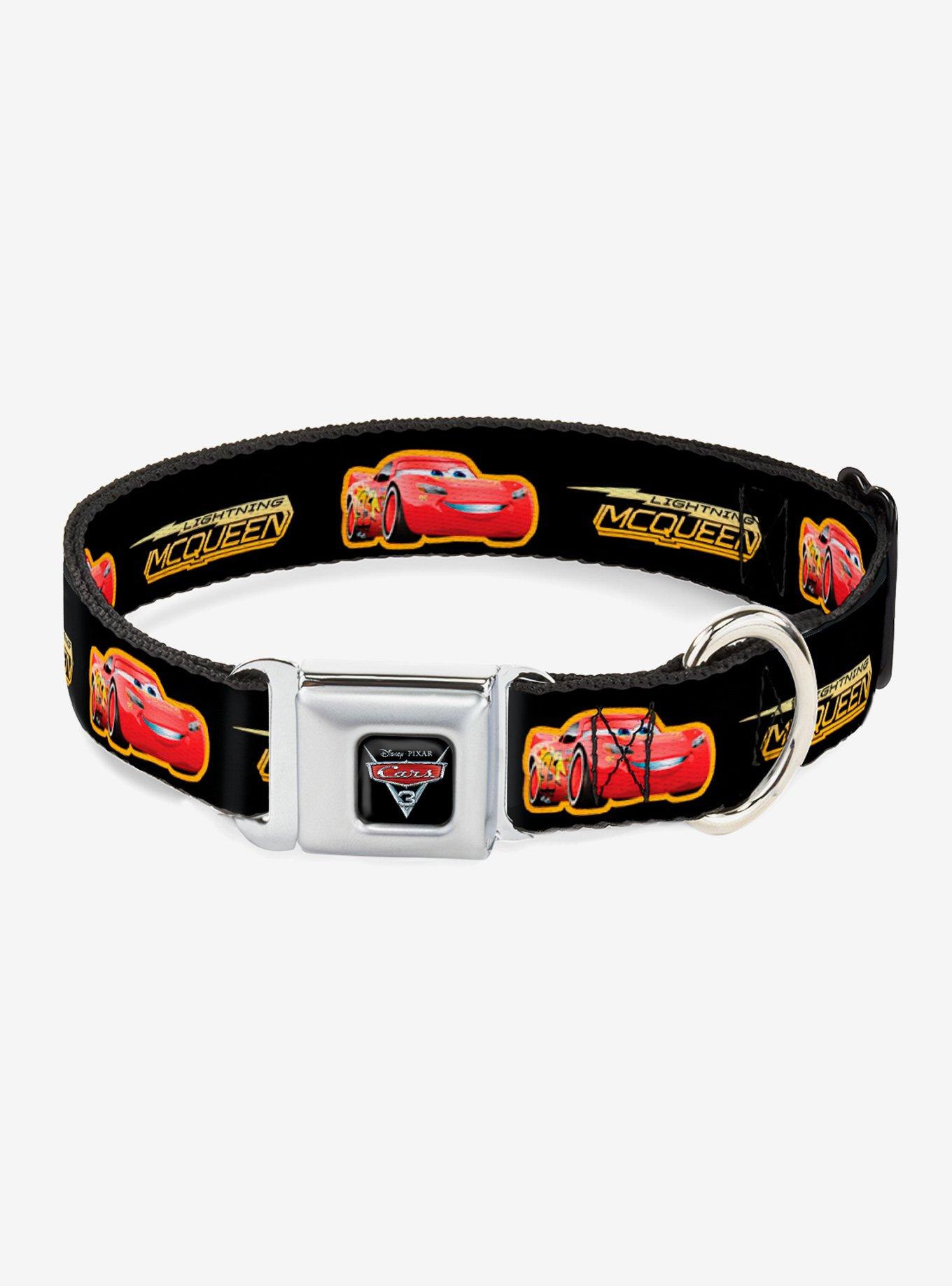 Disney Pixar Cars 3 Lightning Mcqueen Pose Bolt Seatbelt Buckle Pet Collar, , hi-res