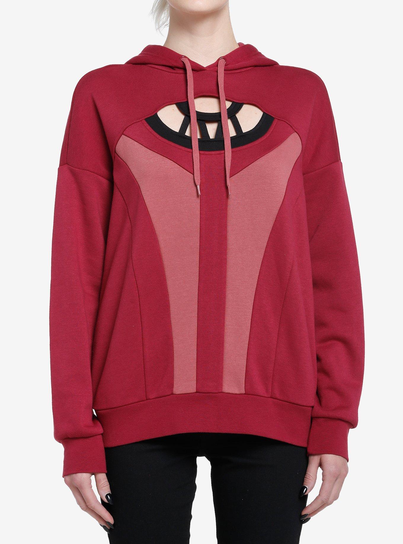 Her Universe Marvel Scarlet Witch Cutout Hoodie Her Universe Exclusive, RED, hi-res