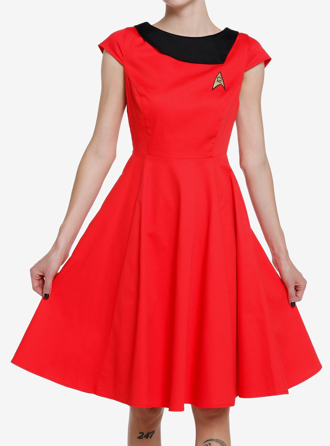 Her Universe Star Trek Red Uniform Retro Dress Her Universe Exclusive, RED, hi-res