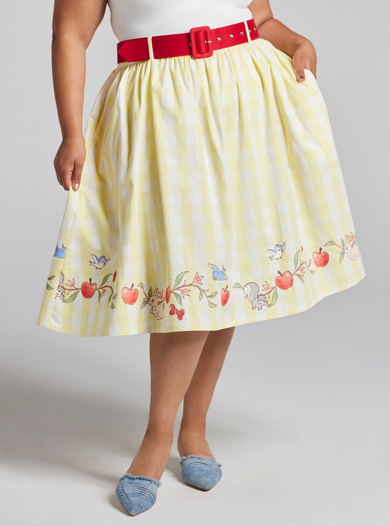 Her Universe Disney Snow White And The Seven Dwarfs Retro Belt Skirt Plus Size, MULTI, hi-res