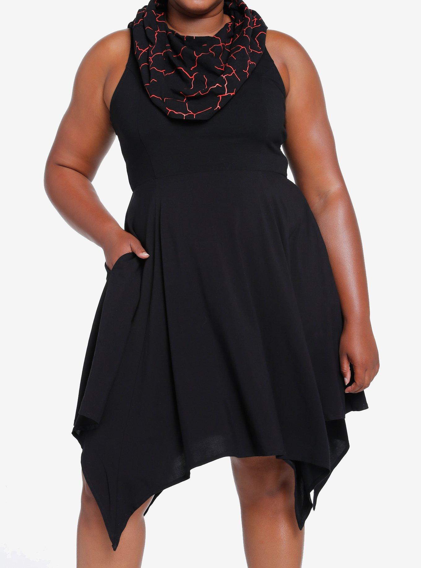 Her Universe Star Wars Kylo Ren Cowl Dress Plus Size Her Universe Exclusive, BLACK, hi-res