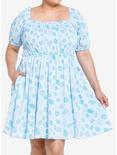 Disney Stitch Floral Smocked Dress Plus Size, BLUE, hi-res