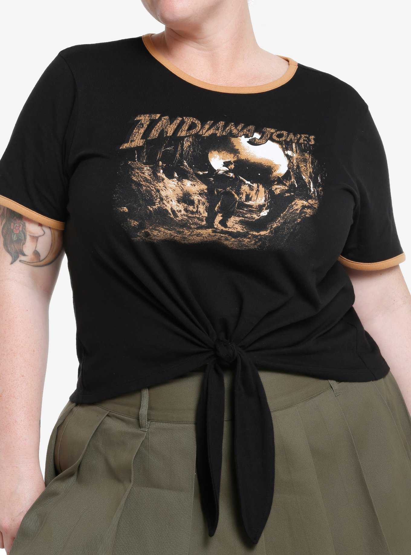 Her Universe Indiana Jones Cave Scene Tie-Front T-Shirt Plus Size, , hi-res