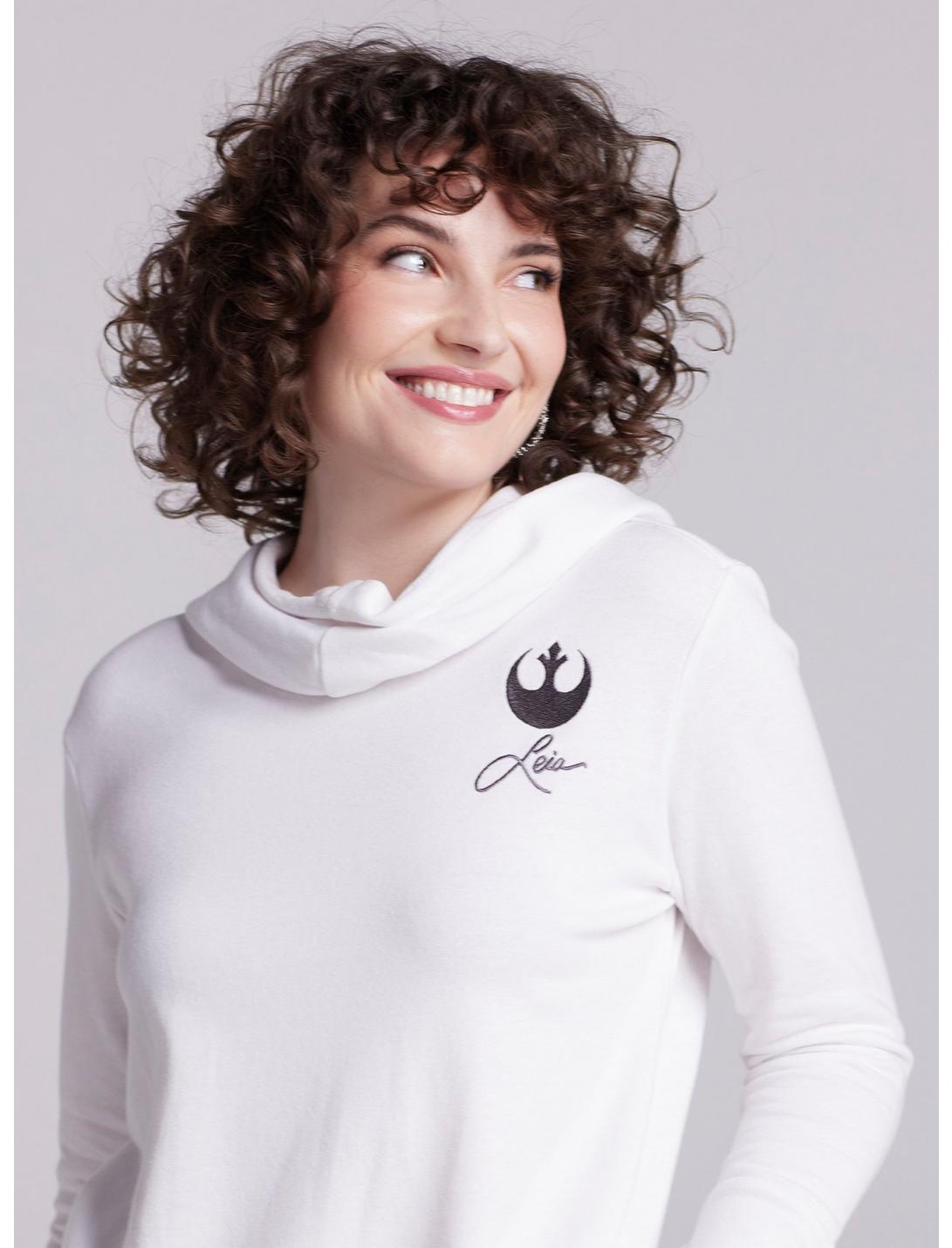 Her Universe Star Wars Princess Leia Cowl Long-Sleeve Top Her Universe Exclusive, OFF WHITE, hi-res