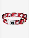 Disney 101 Dalmatians Running Paws Reds White Black Seatbelt Buckle Pet Collar, RED, hi-res