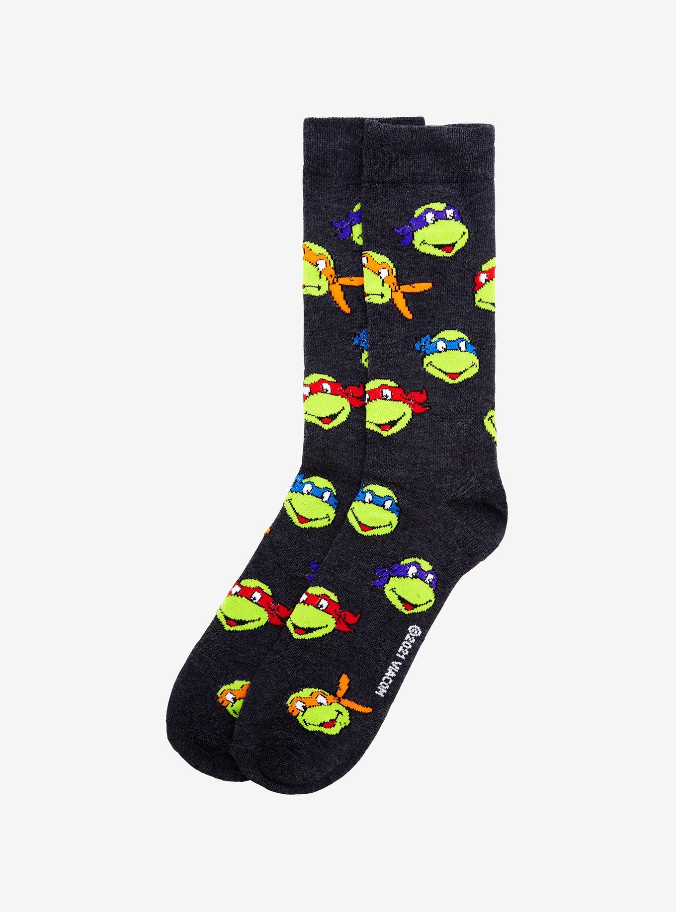 Teenage Mutant Ninja Turtles Heads Allover Print Crew Socks, , hi-res