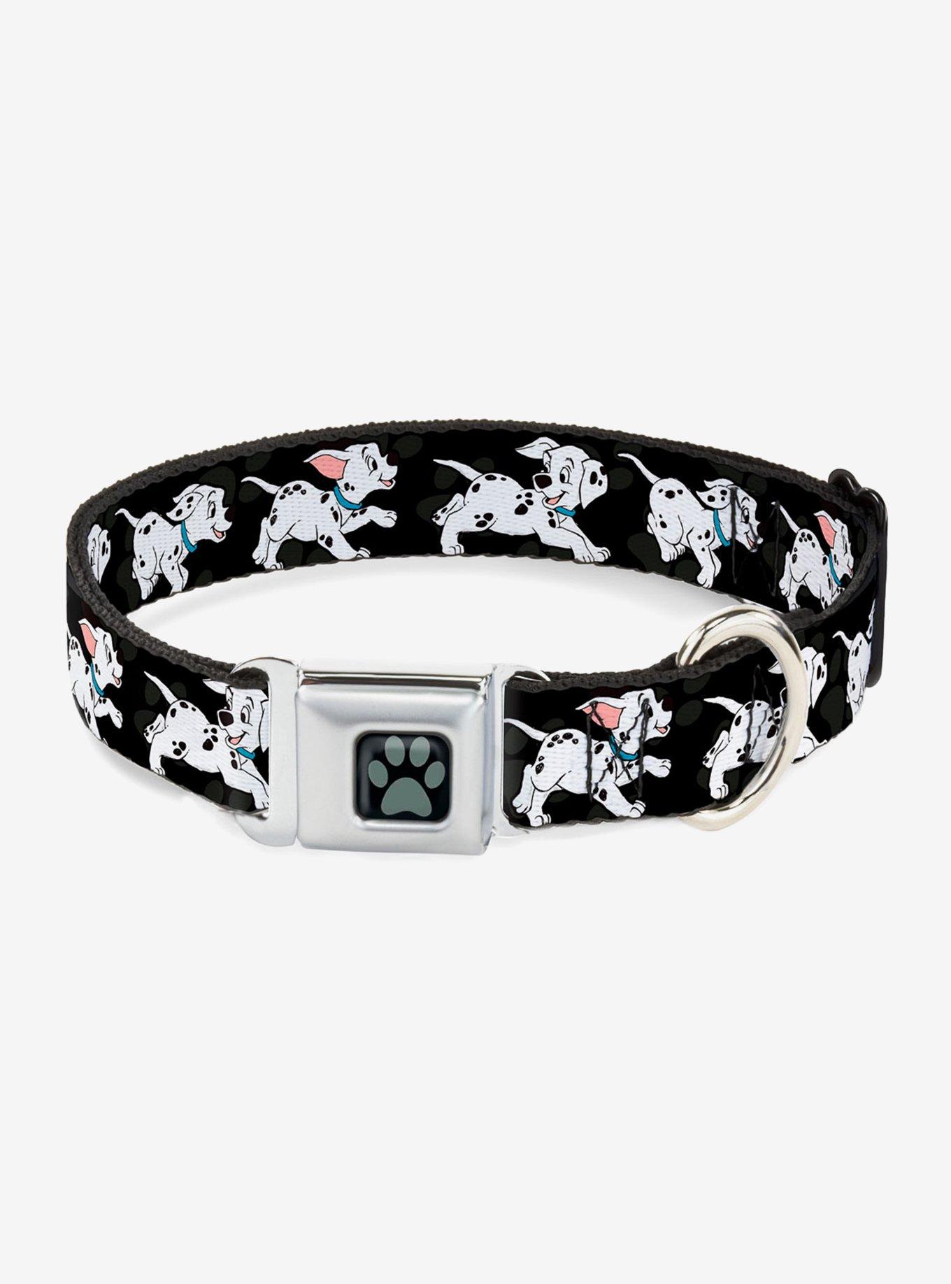 Disney 101 Dalmatians Running Paws Seatbelt Buckle Pet Collar, BLACK, hi-res