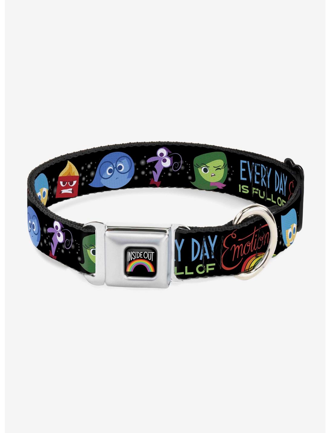 Disney Pixar Inside Out Emotion Expressions Every Day Is Full Of Emotions Seatbelt Buckle Pet Collar, MULTICOLOR, hi-res