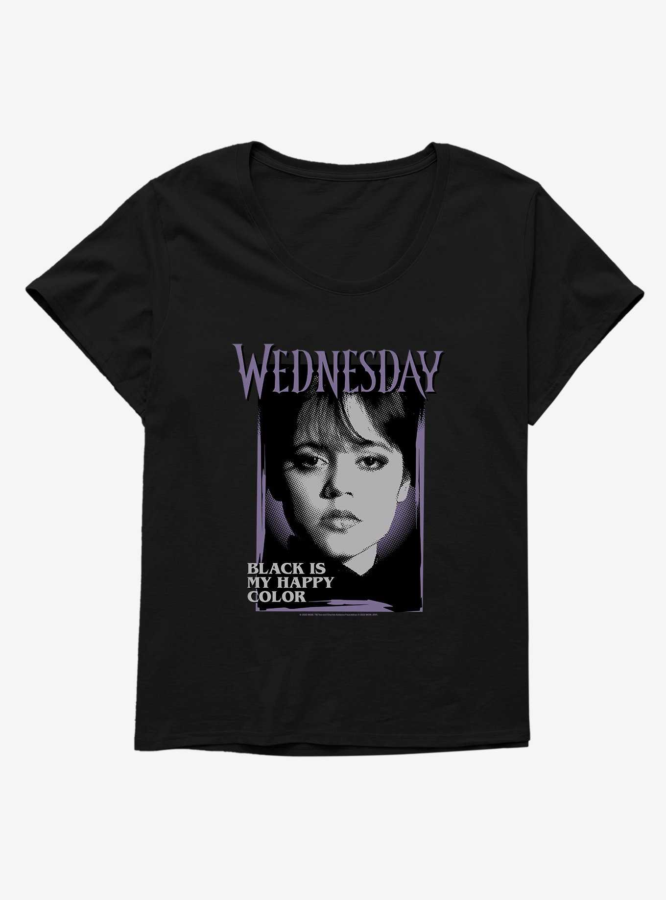 Wednesday Black Is My Happy Color Womens T-Shirt Plus Size, , hi-res