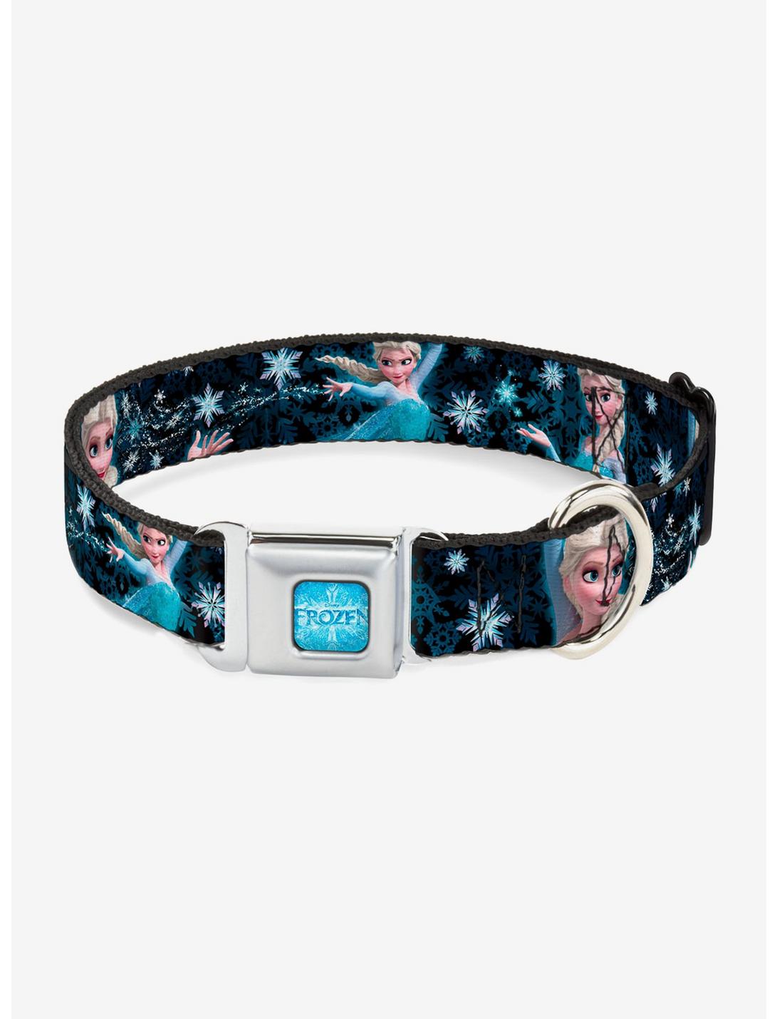 Disney Frozen Elsa Perfect And Powerful Seatbelt Buckle Pet Collar, BLUE, hi-res