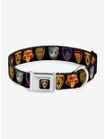 Marvel Guardians Of The Galaxy Badge 5 Character Seatbelt Buckle Pet Collar, BLACK, hi-res