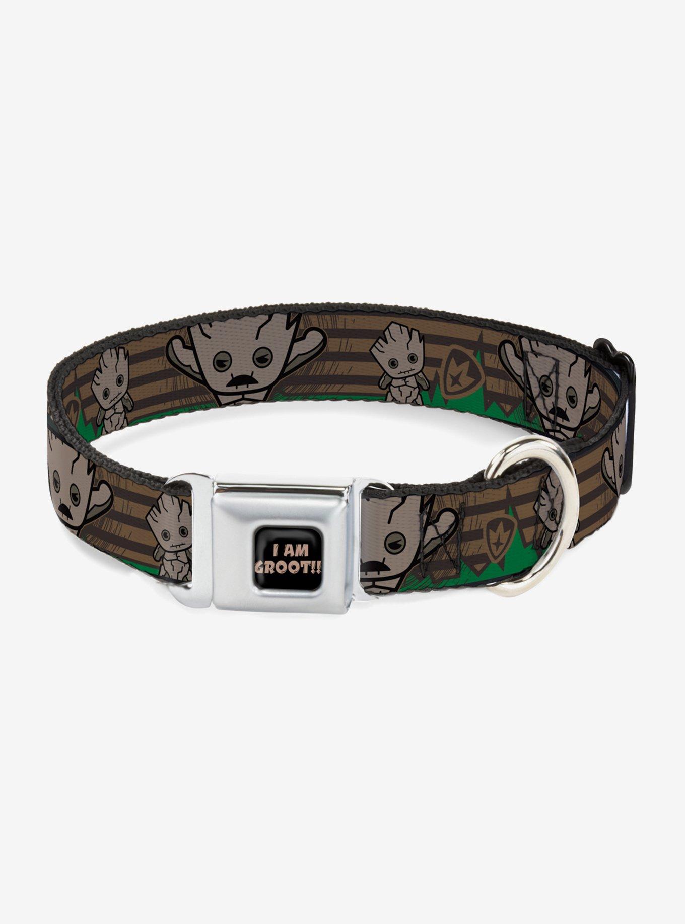 Marvel Guardians Of The Galaxy Kawaii Groot 2 Seatbelt Buckle Pet Collar, BROWN, hi-res