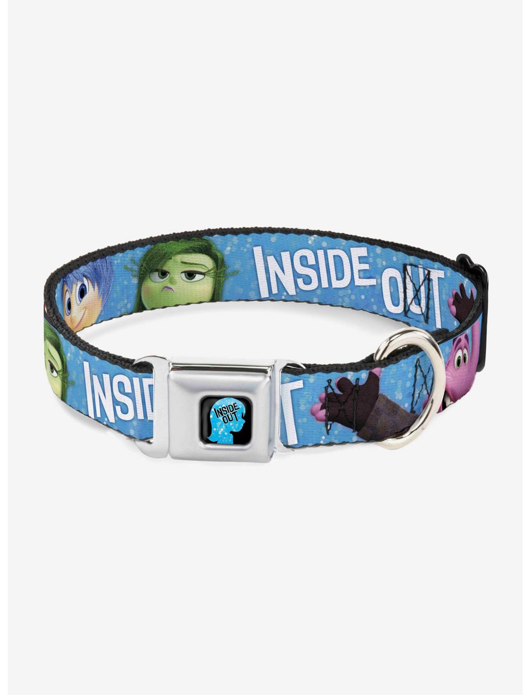Disney Pixar Inside Out 6 Character Pose Seatbelt Buckle Pet Collar, BLUE, hi-res