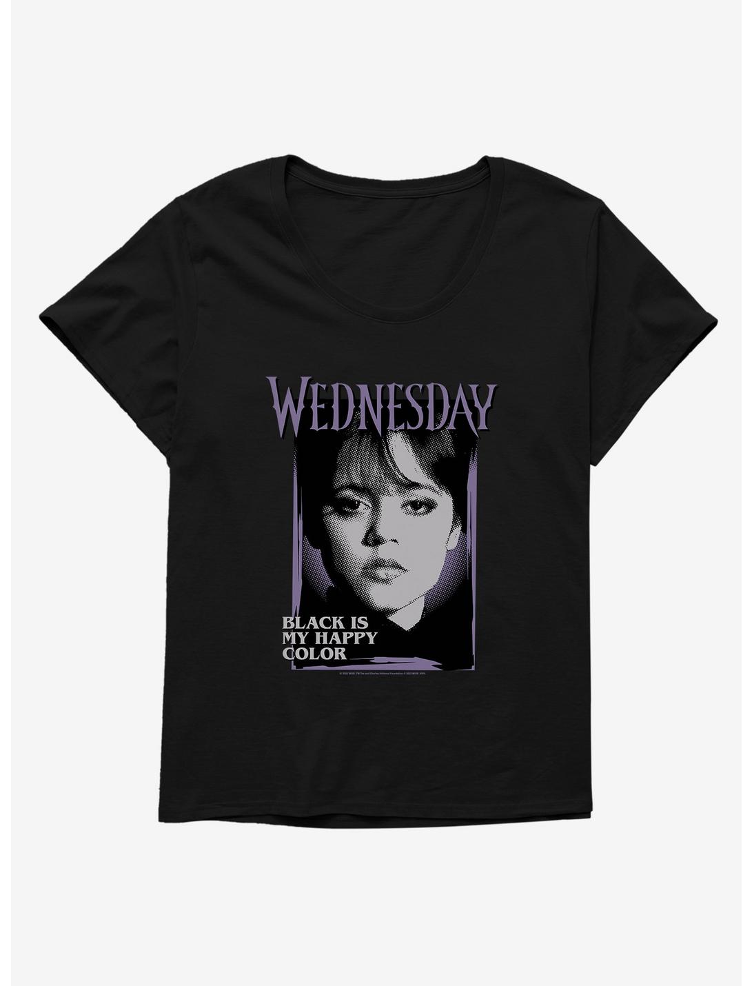 Wednesday Black Is My Happy Color Womens T-Shirt Plus Size, BLACK, hi-res