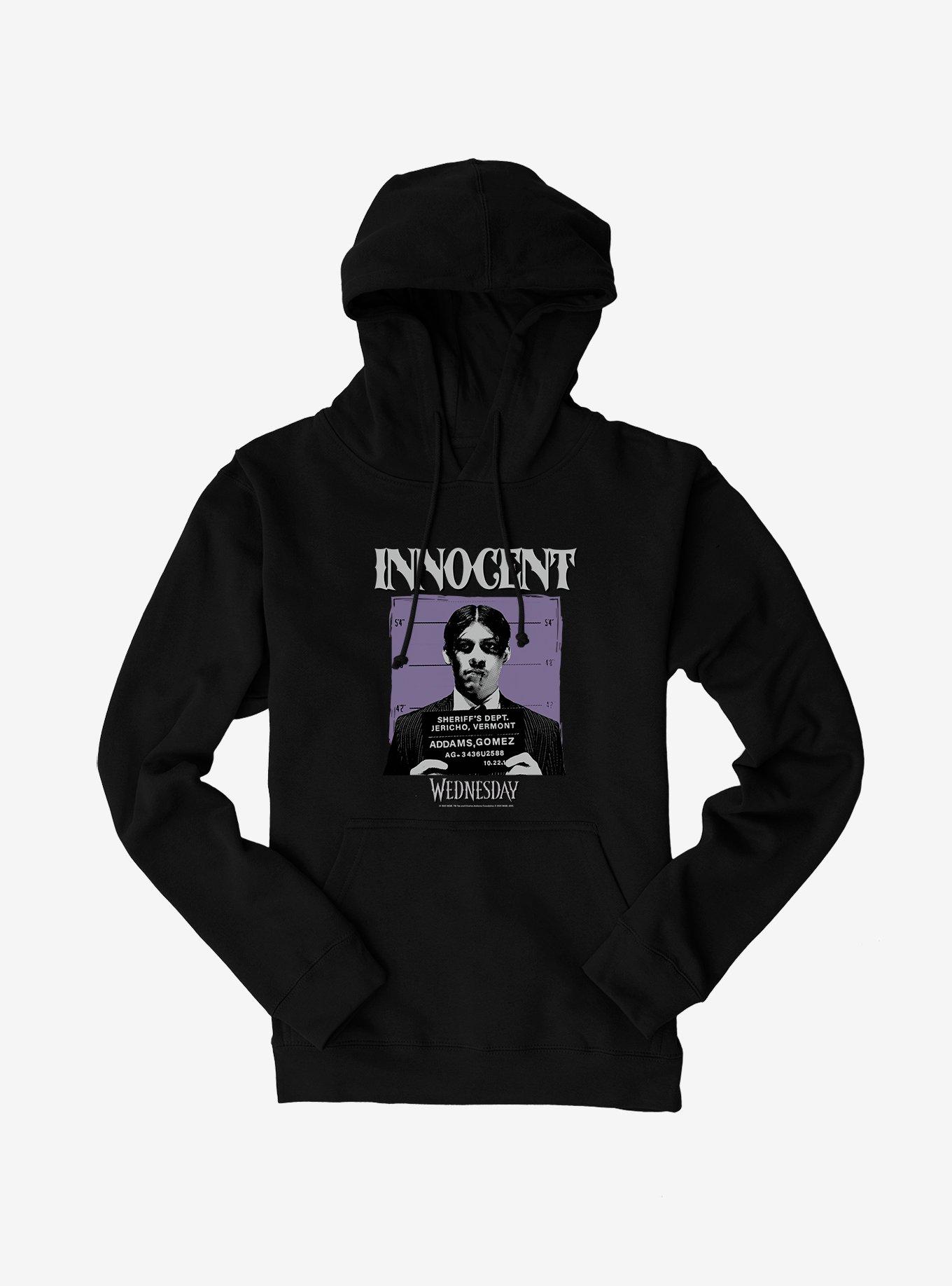 Wednesday Innocent Gomez Mug Shot Hoodie, , hi-res
