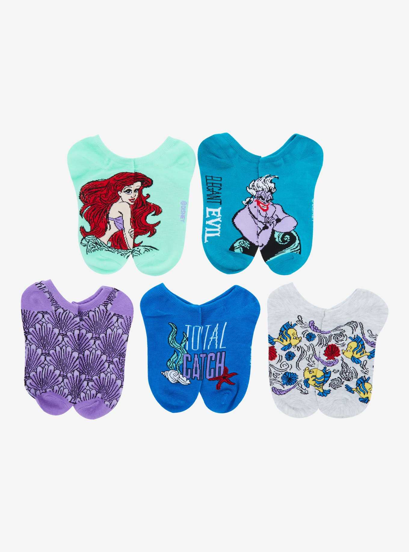 Disney The Little Mermaid Character Sock Set - BoxLunch Exclusive, , hi-res