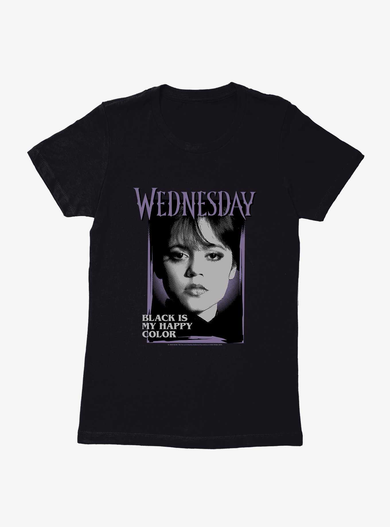 Wednesday Black Is My Happy Color Womens T-Shirt, , hi-res