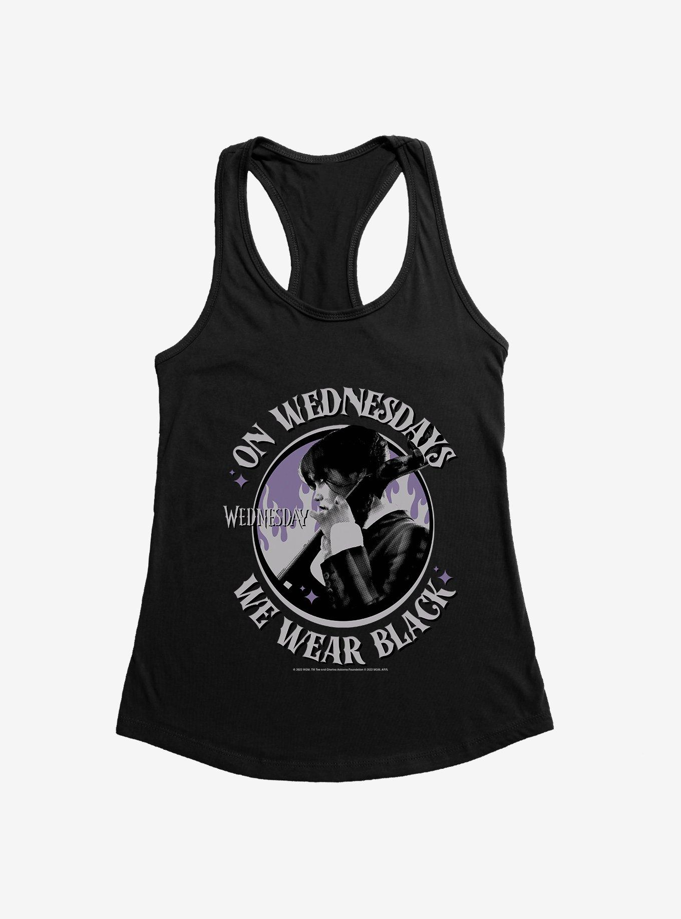 Wednesday Cello We Wear Black Womens Tank Top, BLACK, hi-res