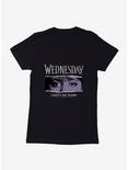 Wednesday Eyes Don't Do Tears Womens T-Shirt, BLACK, hi-res