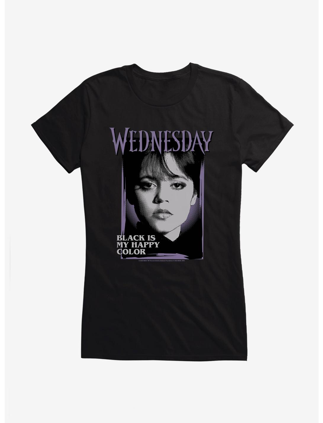 Wednesday Black Is My Happy Color Girls T-Shirt, BLACK, hi-res