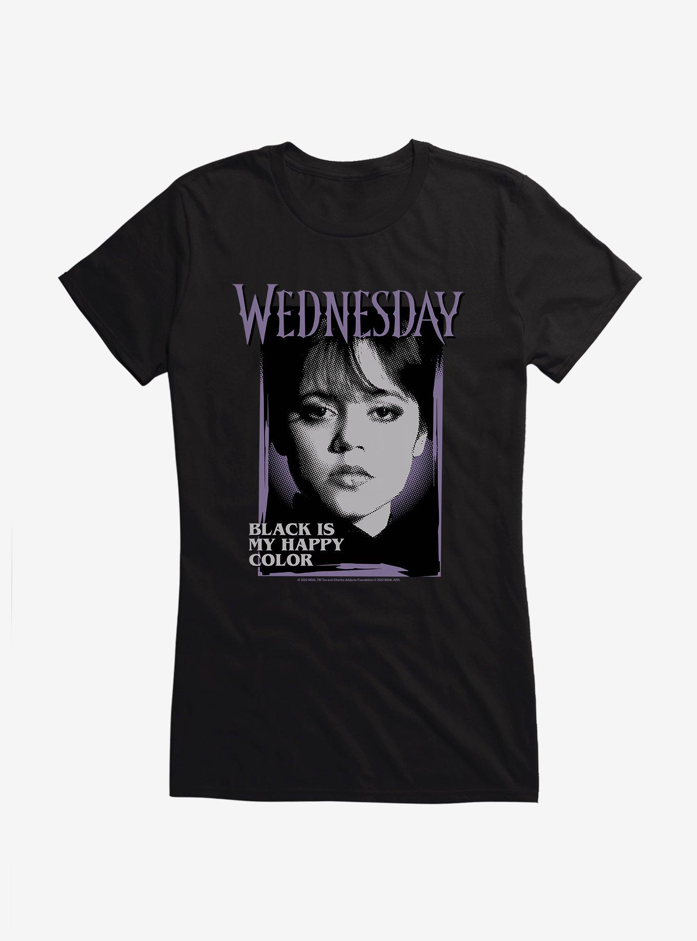 Wednesday Black Is My Happy Color Girls T-Shirt, BLACK, hi-res