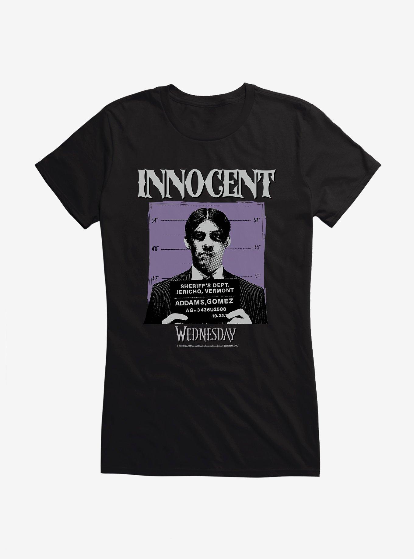 Wednesday Innocent Gomez Mug Shot Girls T-Shirt, , hi-res