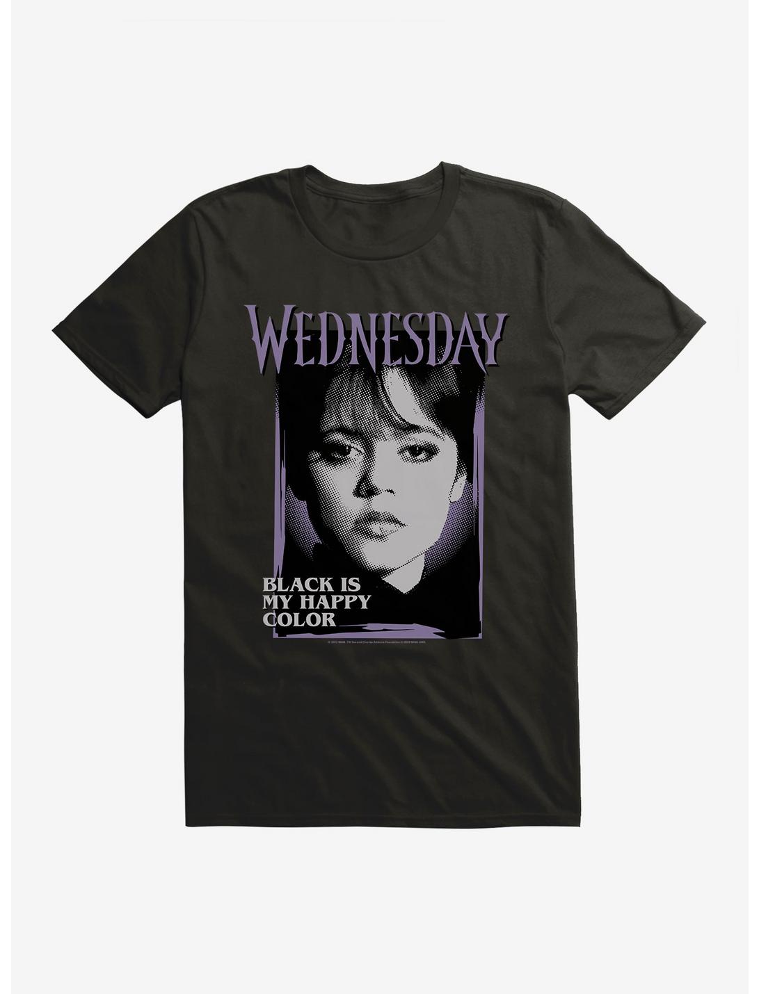 Wednesday Black Is My Happy Color T-Shirt, BLACK, hi-res