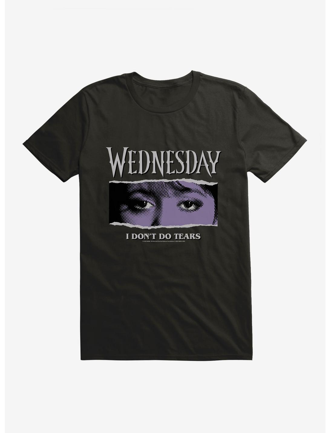 Wednesday Eyes Don't Do Tears T-Shirt, BLACK, hi-res