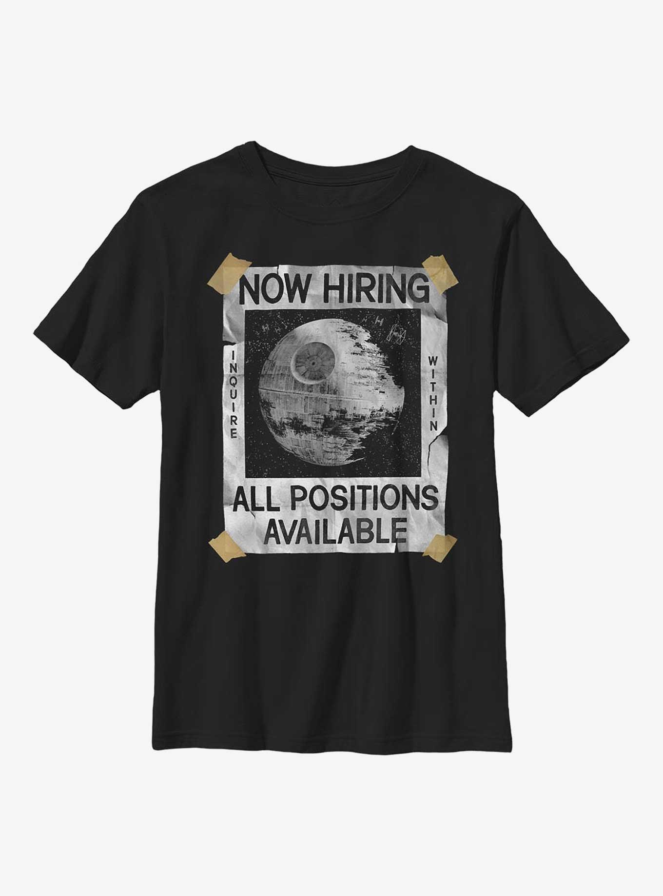 Star Wars All Positions Available Youth T-Shirt, BLACK, hi-res